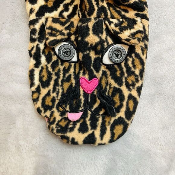 Nick & Nora Animal Print Pajamas Womens S Fleece Zip Leopard Cheetah Cat Footed - Picture 5 of 8